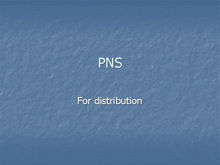 PNS For distribution 