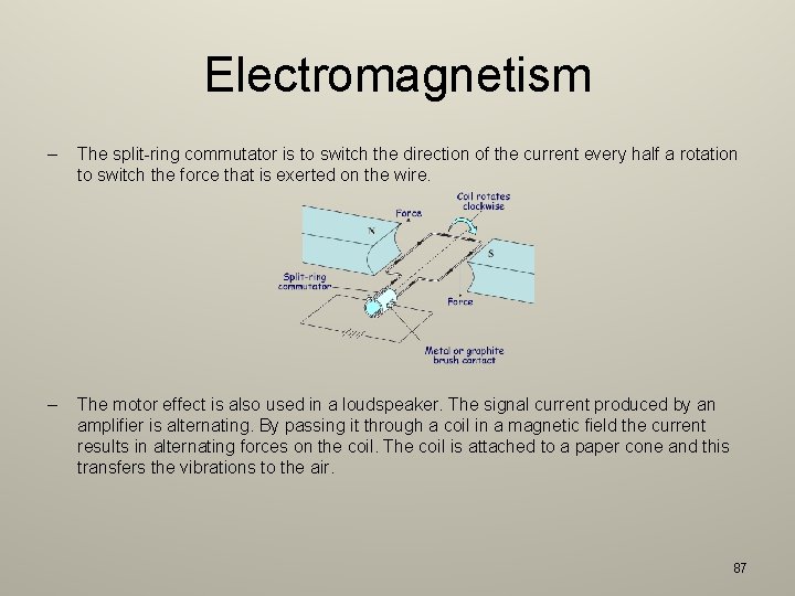 Electromagnetism – The split-ring commutator is to switch the direction of the current every