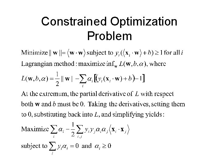 Constrained Optimization Problem 