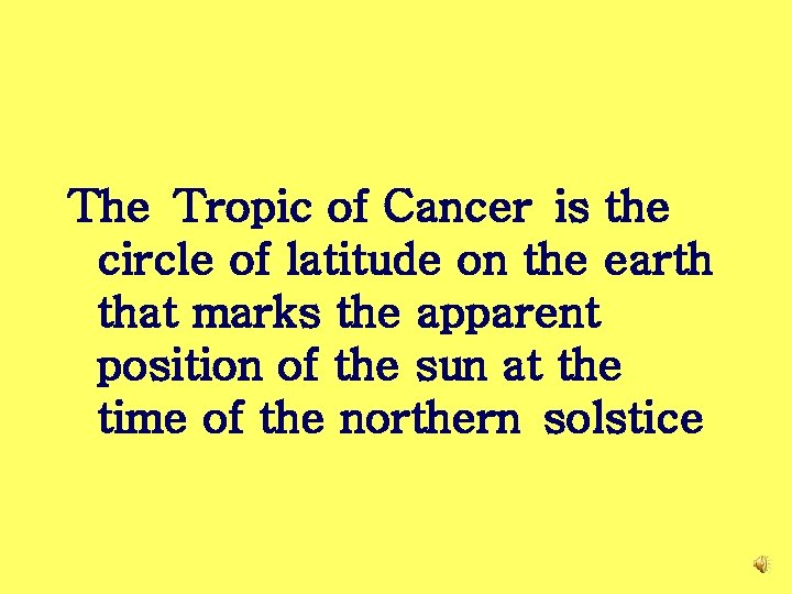 The Tropic of Cancer is the circle of latitude on the earth that marks