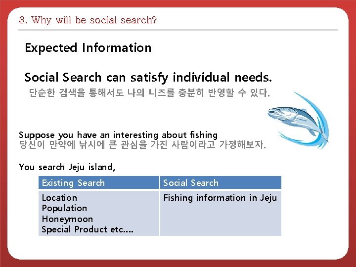 3. Why will be social search? Expected Information Social Search can satisfy individual needs.