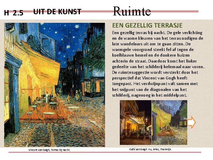 H 2. 5 UIT DE KUNST Ruimte EEN GEZELLIG TERRASJE Een gezellig terras bij