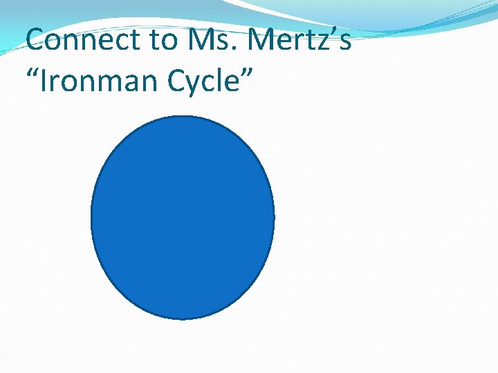 Connect to Ms. Mertz’s “Ironman Cycle” 