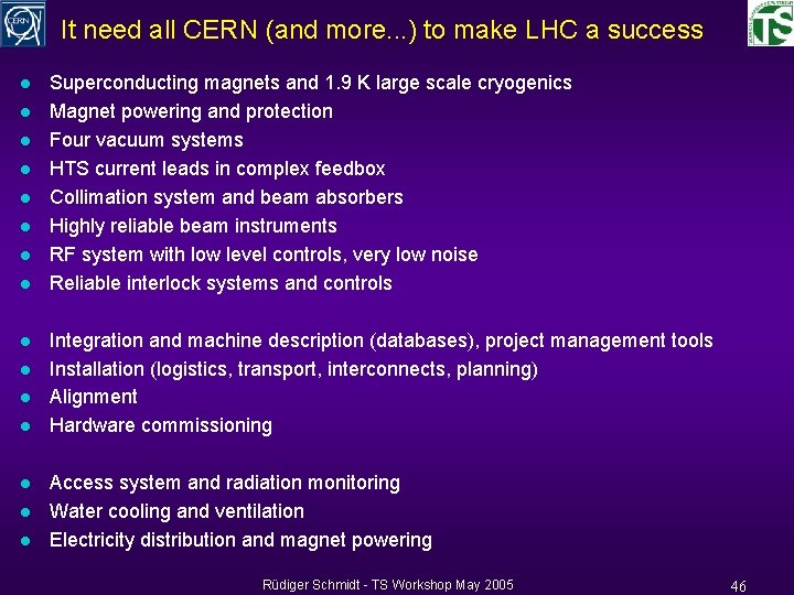 It need all CERN (and more. . . ) to make LHC a success