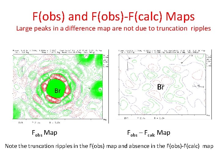 F(obs) and F(obs)-F(calc) Maps Large peaks in a difference map are not due to