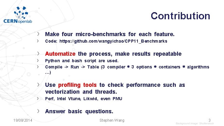 Contribution › › › › 19/08/2014 Make four micro-benchmarks for each feature. Code: https: