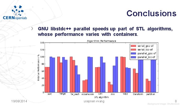 Conclusions › 19/08/2014 GNU libstdc++ parallel speeds up part of STL algorithms, whose performance