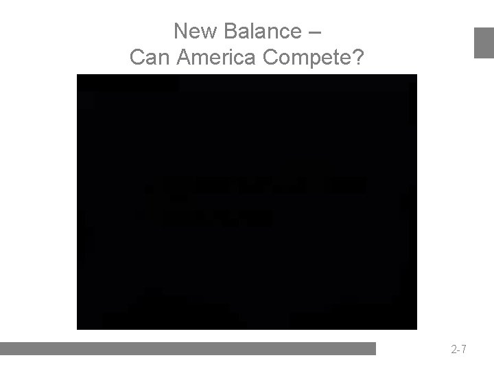 New Balance – Can America Compete? 2 -7 