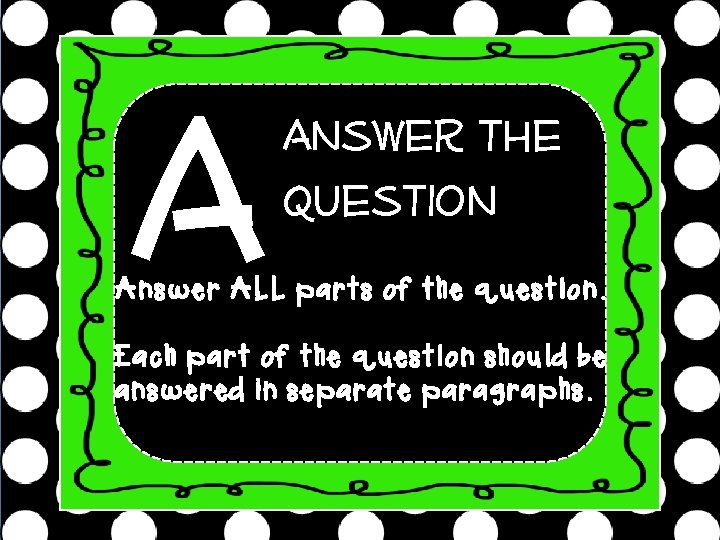 A Answer the question Answer ALL parts of the question. Each part of the