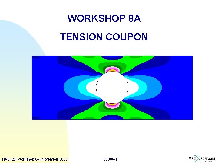 WORKSHOP 8 A TENSION COUPON NAS 120, Workshop 8 A, November 2003 WS 8