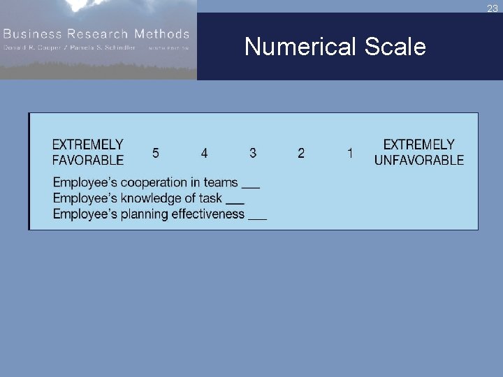 23 Numerical Scale 