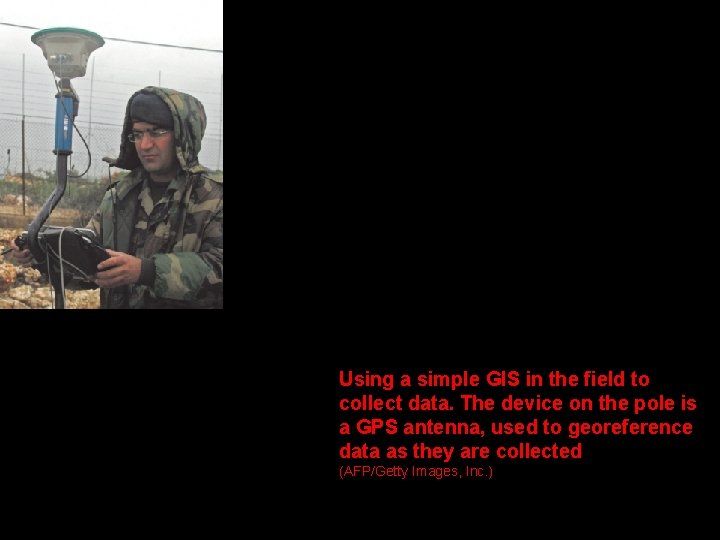 Using a simple GIS in the field to collect data. The device on the