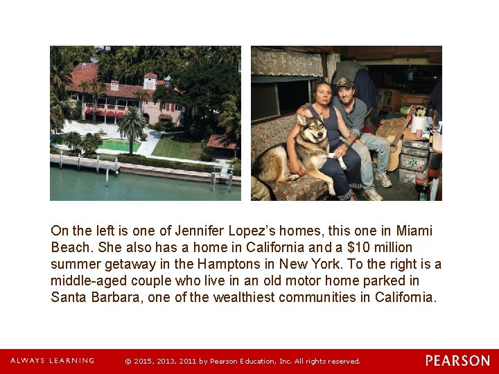 On the left is one of Jennifer Lopez’s homes, this one in Miami Beach.