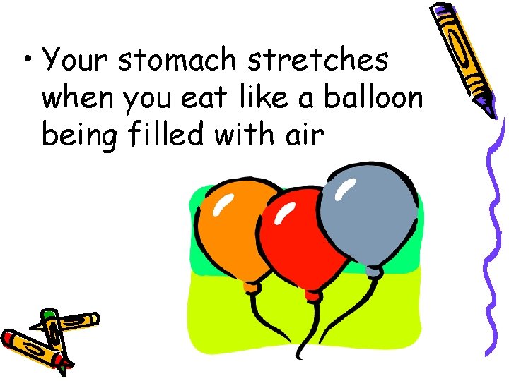  • Your stomach stretches when you eat like a balloon being filled with