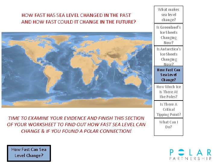 HOW FAST HAS SEA LEVEL CHANGED IN THE PAST AND HOW FAST COULD IT