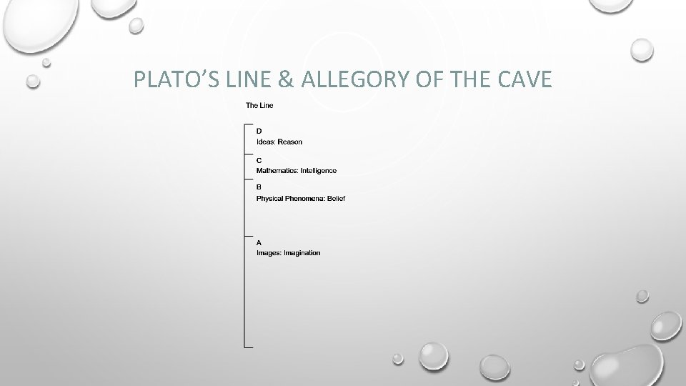 PLATO’S LINE & ALLEGORY OF THE CAVE 