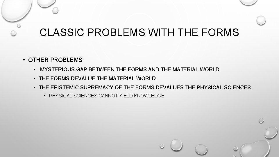 CLASSIC PROBLEMS WITH THE FORMS • OTHER PROBLEMS • MYSTERIOUS GAP BETWEEN THE FORMS