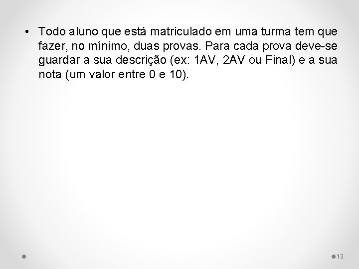  • Todo aluno que está matriculado em uma turma tem que fazer, no