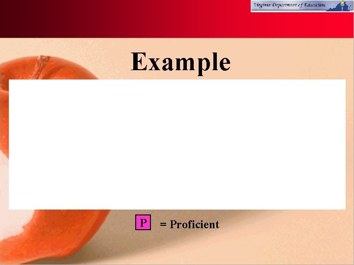Example P = Proficient 