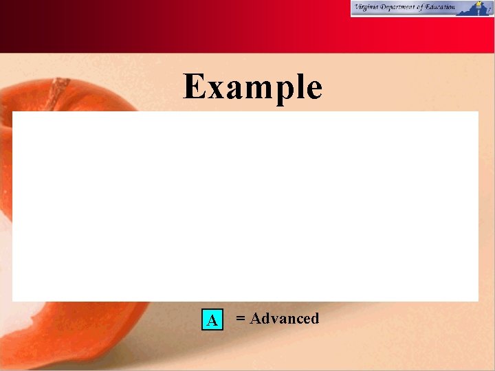 Example A = Advanced 