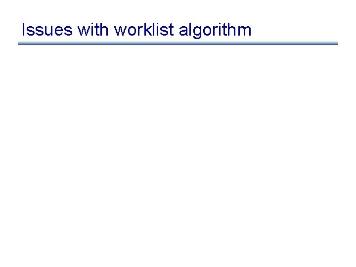 Issues with worklist algorithm 
