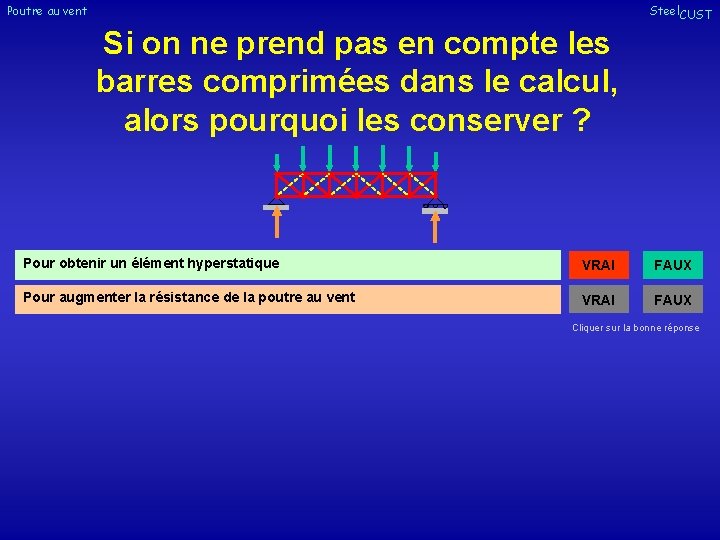 Poutre au vent Steel. CUST Si on ne prend pas en compte les barres Poutre au vent Steel. CUST Si on ne prend pas en compte les barres