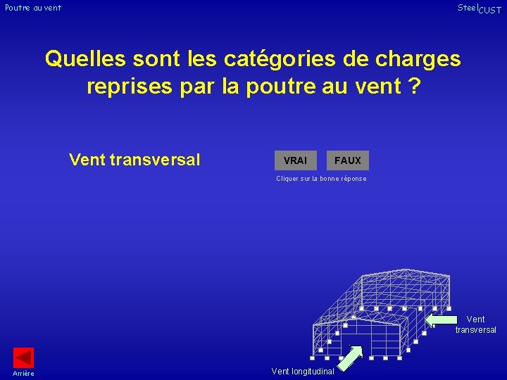 Poutre au vent Steel. CUST Quelles sont les catégories de charges reprises par la Poutre au vent Steel. CUST Quelles sont les catégories de charges reprises par la
