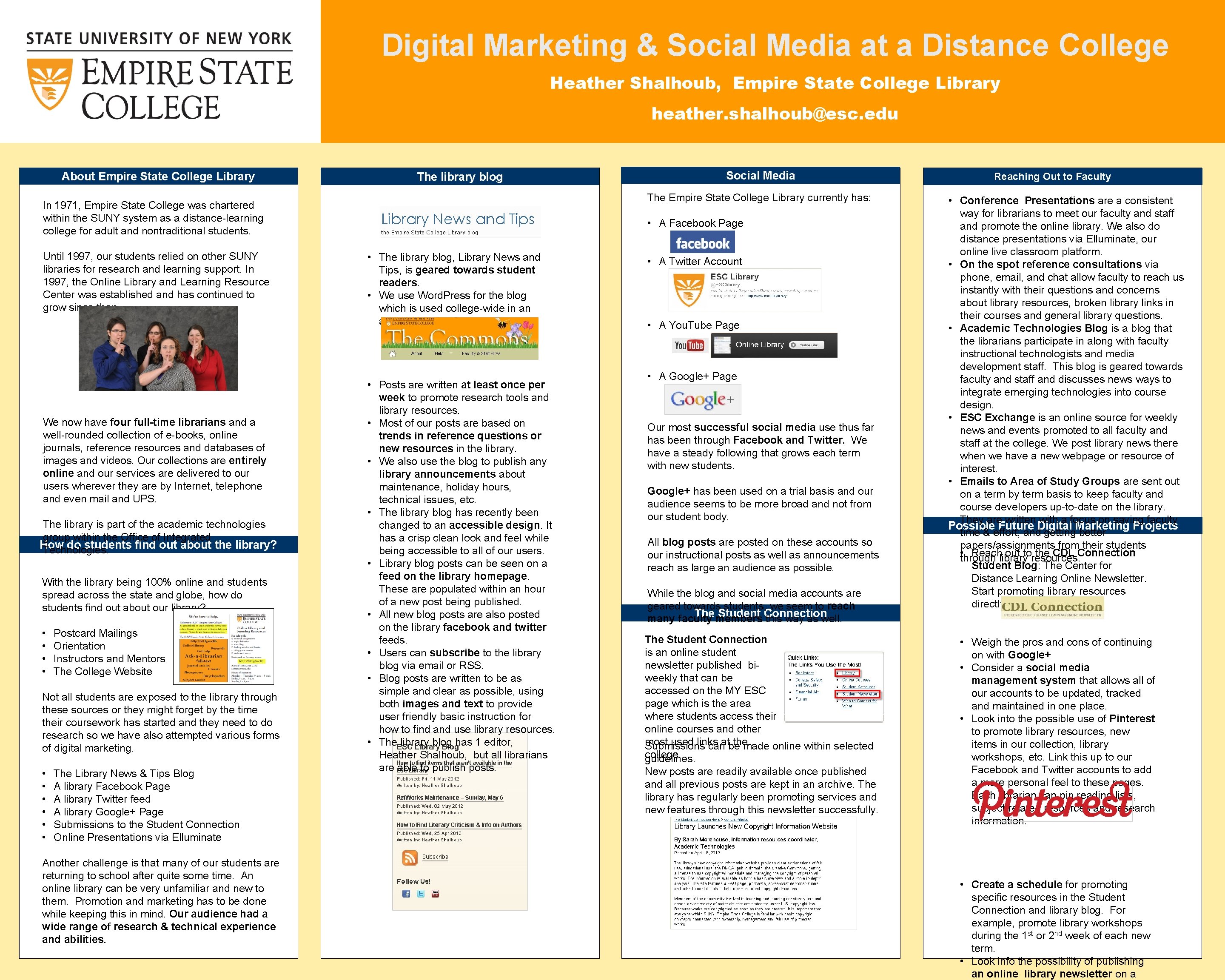 Digital Marketing Social Media at a Distance College