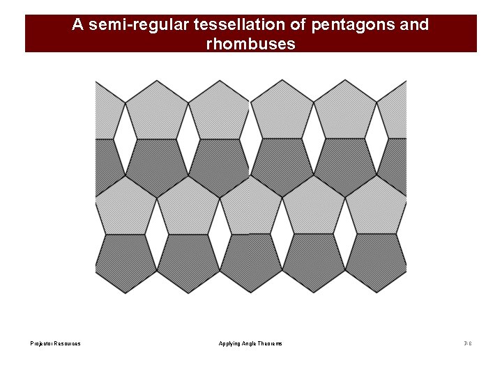 A semi-regular tessellation of pentagons and rhombuses Projector Resources Applying Angle Theorems P-8 