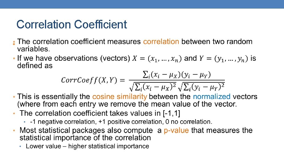 Correlation Coefficient • 