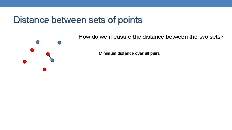 Distance between sets of points How do we measure the distance between the two