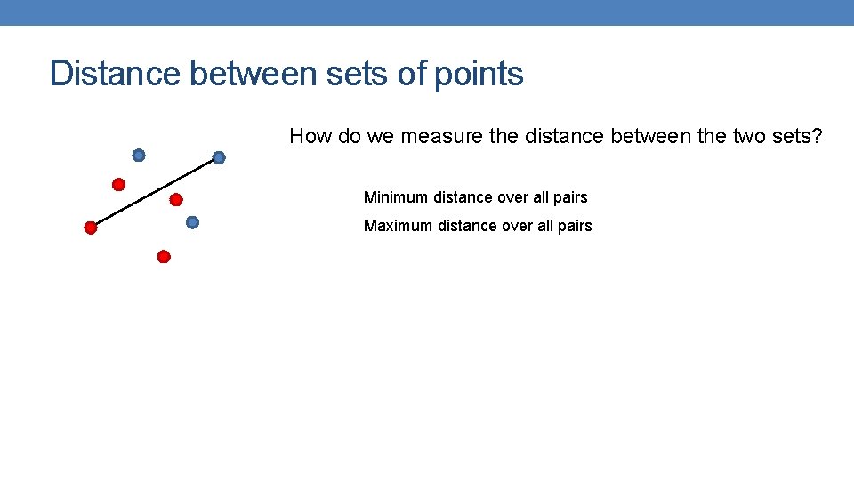 Distance between sets of points How do we measure the distance between the two