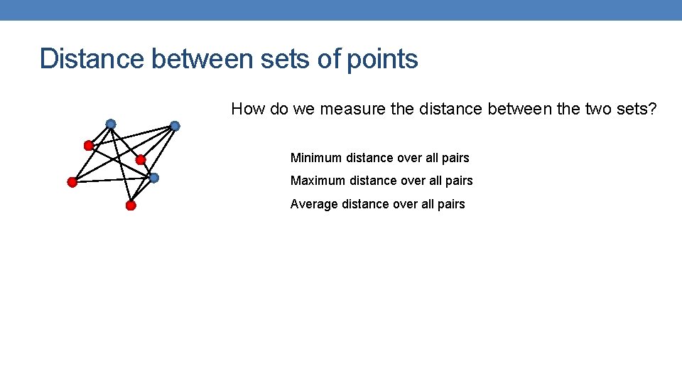 Distance between sets of points How do we measure the distance between the two