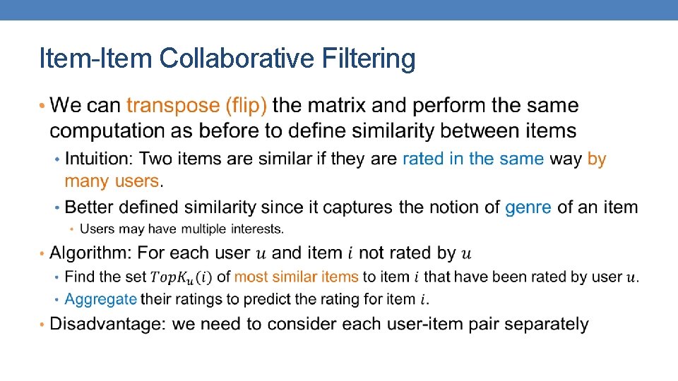 Item-Item Collaborative Filtering • 