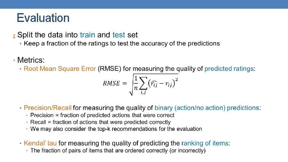 Evaluation • 