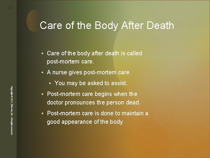 22 z Care of the Body After Death § Care of the body after