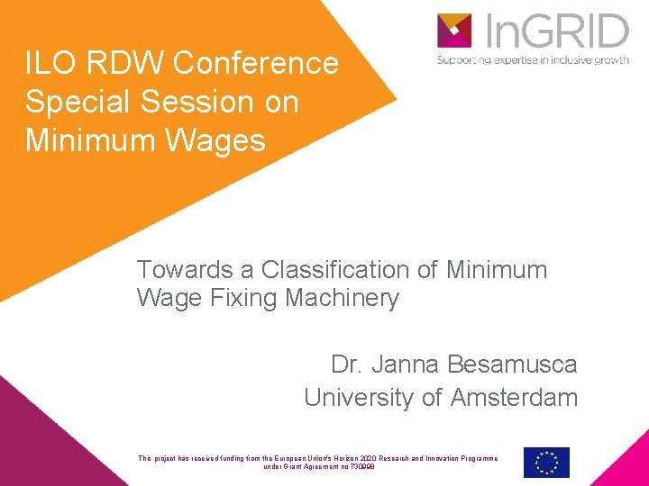 ILO RDW Conference Special Session on Minimum Wages Towards a Classification of Minimum Wage