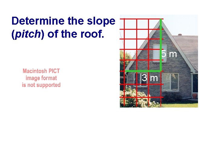 Determine the slope (pitch) of the roof. 5 m 3 m 