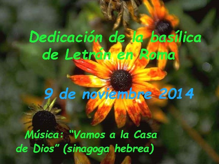 Dedicación de la basílica de Letrán en Roma 9 de noviembre 2014 Música: “Vamos
