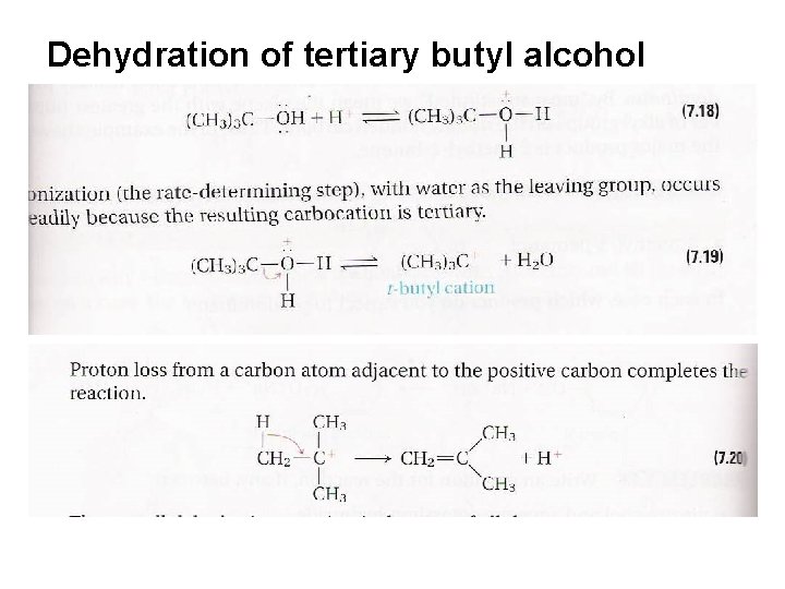 Dehydration of tertiary butyl alcohol Dehydration of tertiary butyl alcohol