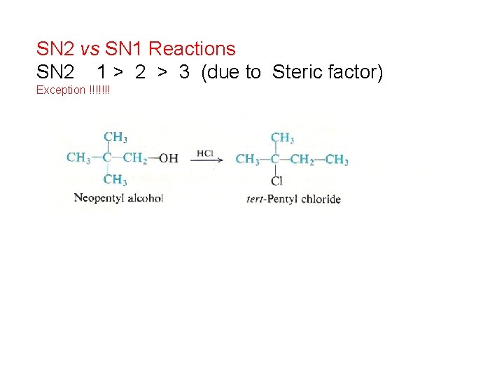 SN 2 vs SN 1 Reactions SN 2 1 > 2 > 3 (due SN 2 vs SN 1 Reactions SN 2 1 > 2 > 3 (due