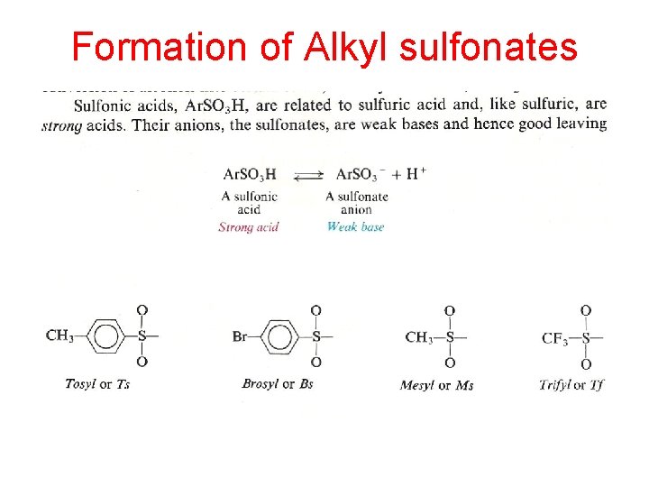 Formation of Alkyl sulfonates Formation of Alkyl sulfonates