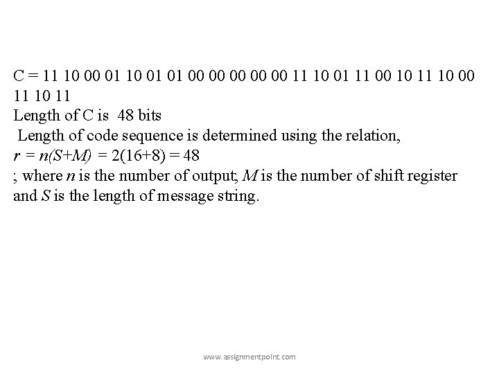 C = 11 10 00 01 10 01 01 00 00 00 11 10