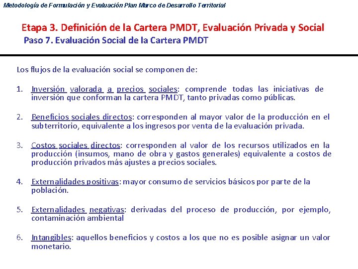 Metodología de Formulación y Evaluación Plan Marco de Desarrollo Territorial Etapa 3. Definición de