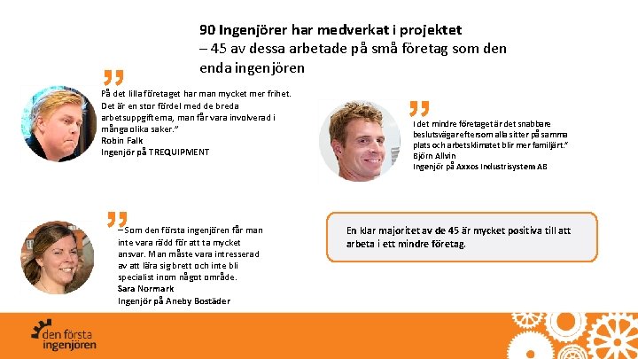 ” 90 Ingenjörer har medverkat i projektet – 45 av dessa arbetade på små