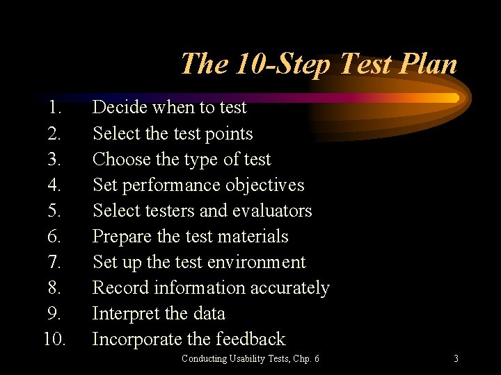Conducting Usability Tests ITSW 1410 Presentation Media Software