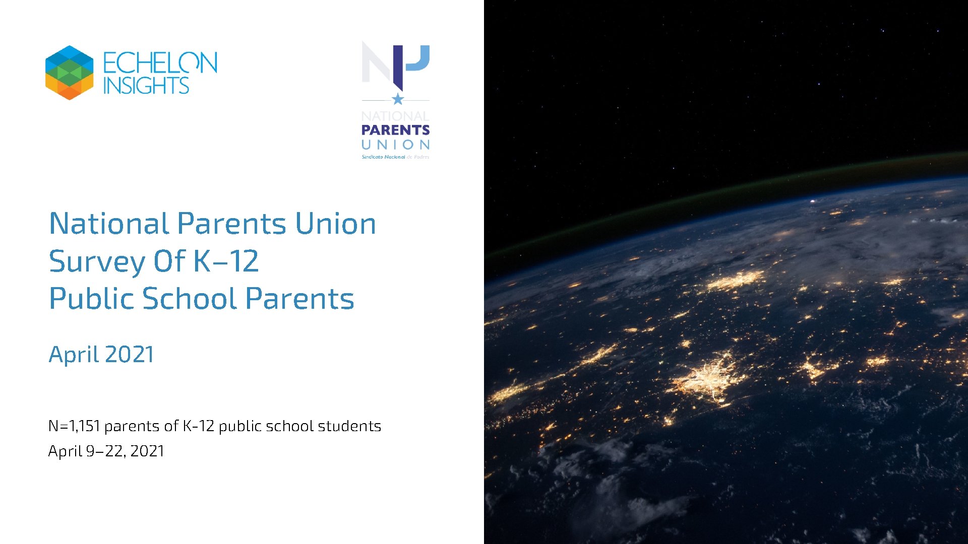 National Parents Union Survey Of K– 12 Public School Parents April 2021 N=1, 151