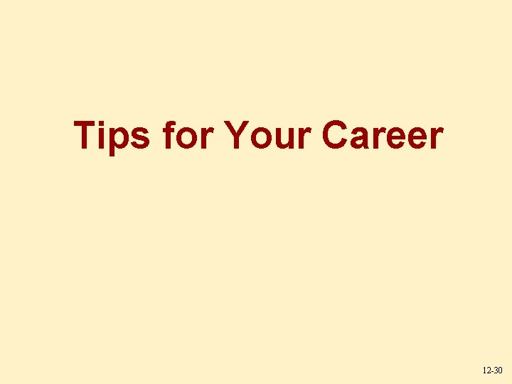 Tips for Your Career 12 -30 