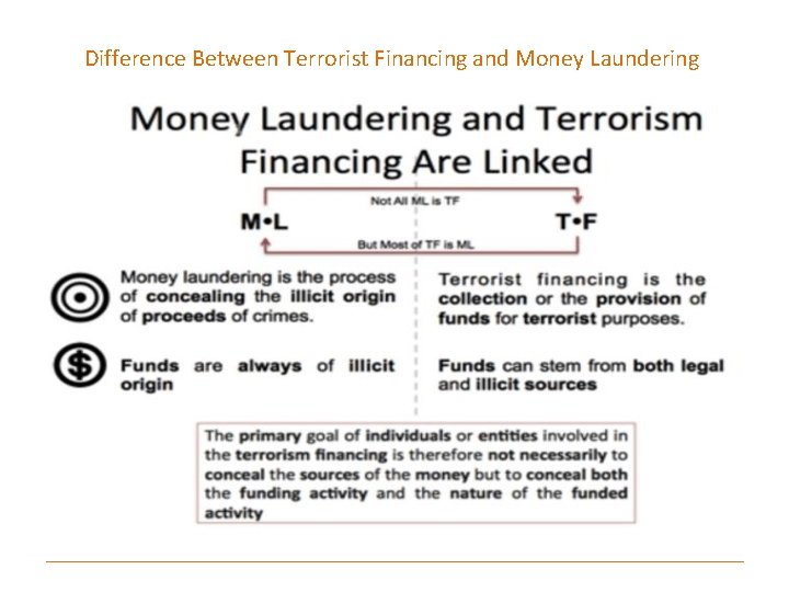 Difference Between Terrorist Financing and Money Laundering 