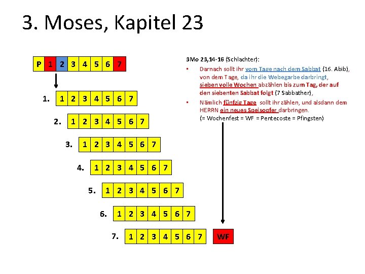 3. Moses, Kapitel 23 P 1 2 3 4 5 6 7 1. 1